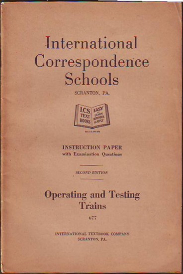 Image for OPERATING AND TESTING TRAINS, Instruction Paper with Examination Questions