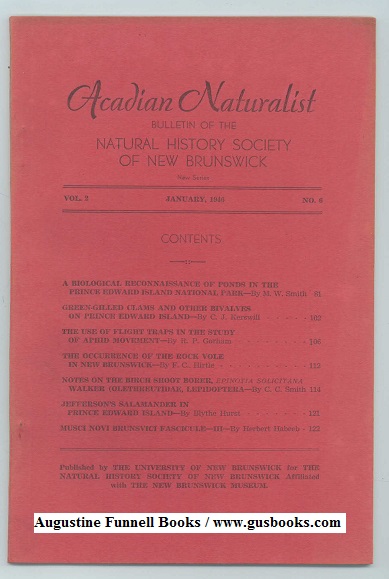 Image for ACADIAN NATURALIST, Bulletin of the Natural History Society of New Brunswick, New Series, Vol. 2 No.6, January/Jan. 1946