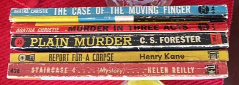 Image for An AFB 5-book mystery multi-pack:  The Case of the Moving Finger, Murder in Three Acts, Plain Murder, Report For a Corpse, Staircase 4