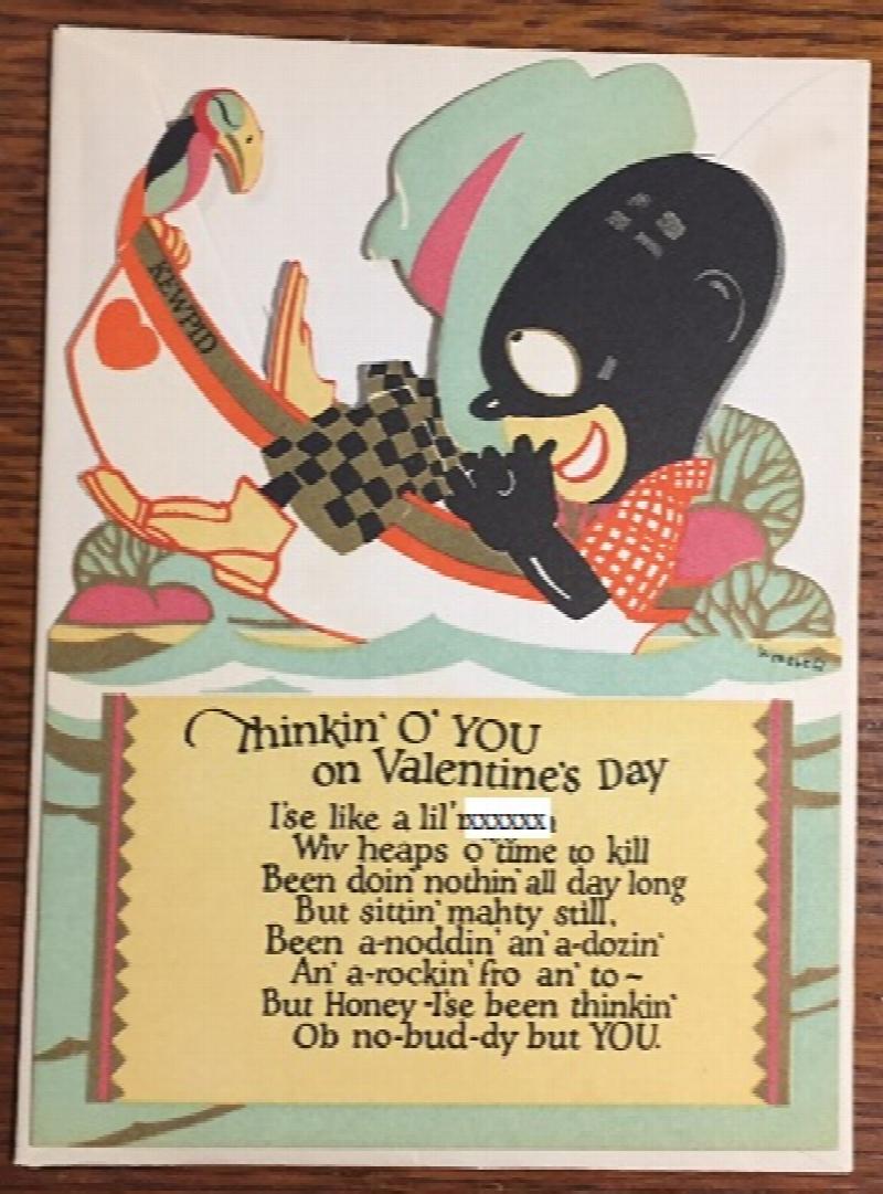 Image for Racist Valentine's Day card w/envelope