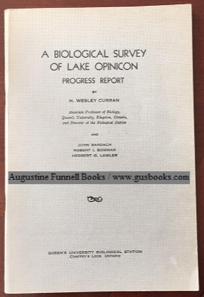 Image for A BIOLOGICAL SURVEY OF LAKE OPINICON, Progress Report