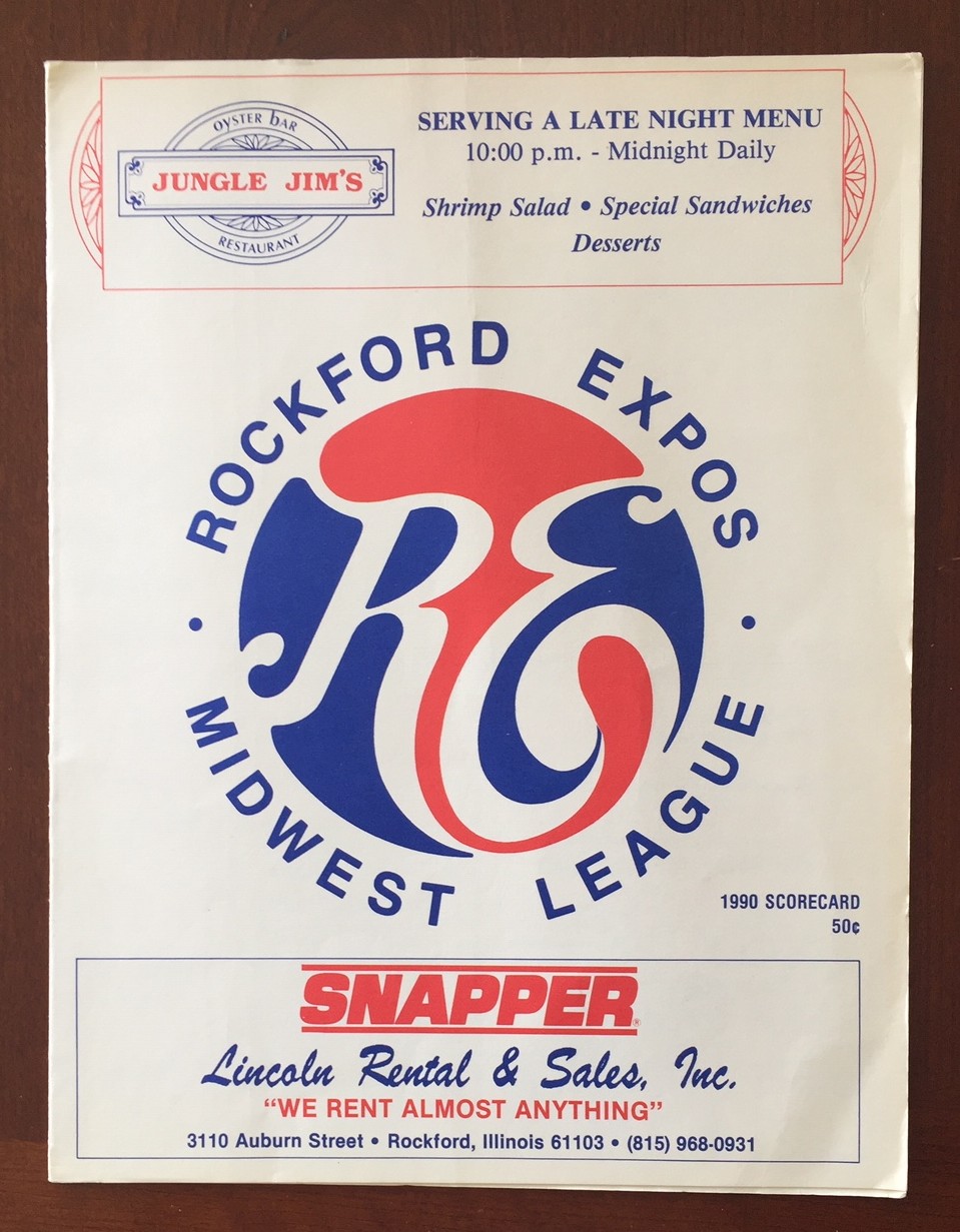 Rockford Expos 1990 Scorecard