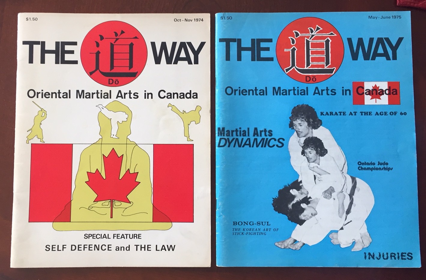 THE WAY, Oriental Martial Arts in Canada, 2 issues (Oct.-Nov. 1974, May-June 1975)